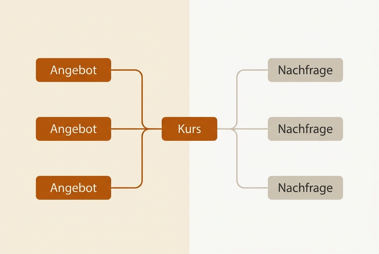 Schematische Darstellung eines Handelsplatzes als Sinnbild für Börse lernen